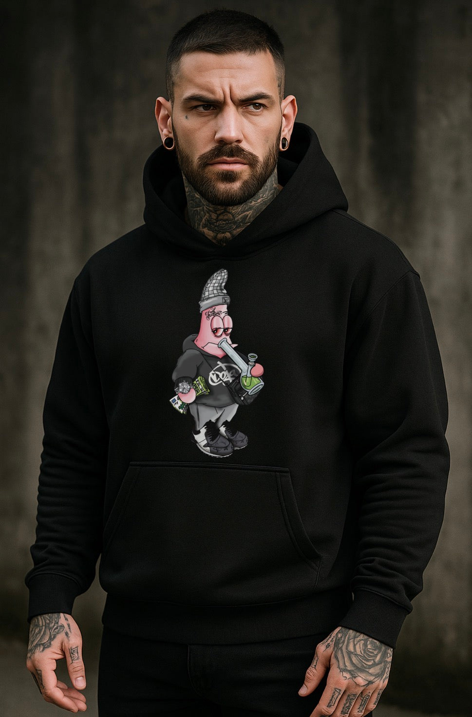 OG Patrick Custom  Premium Over size Hoodie (Frontprint Gross)