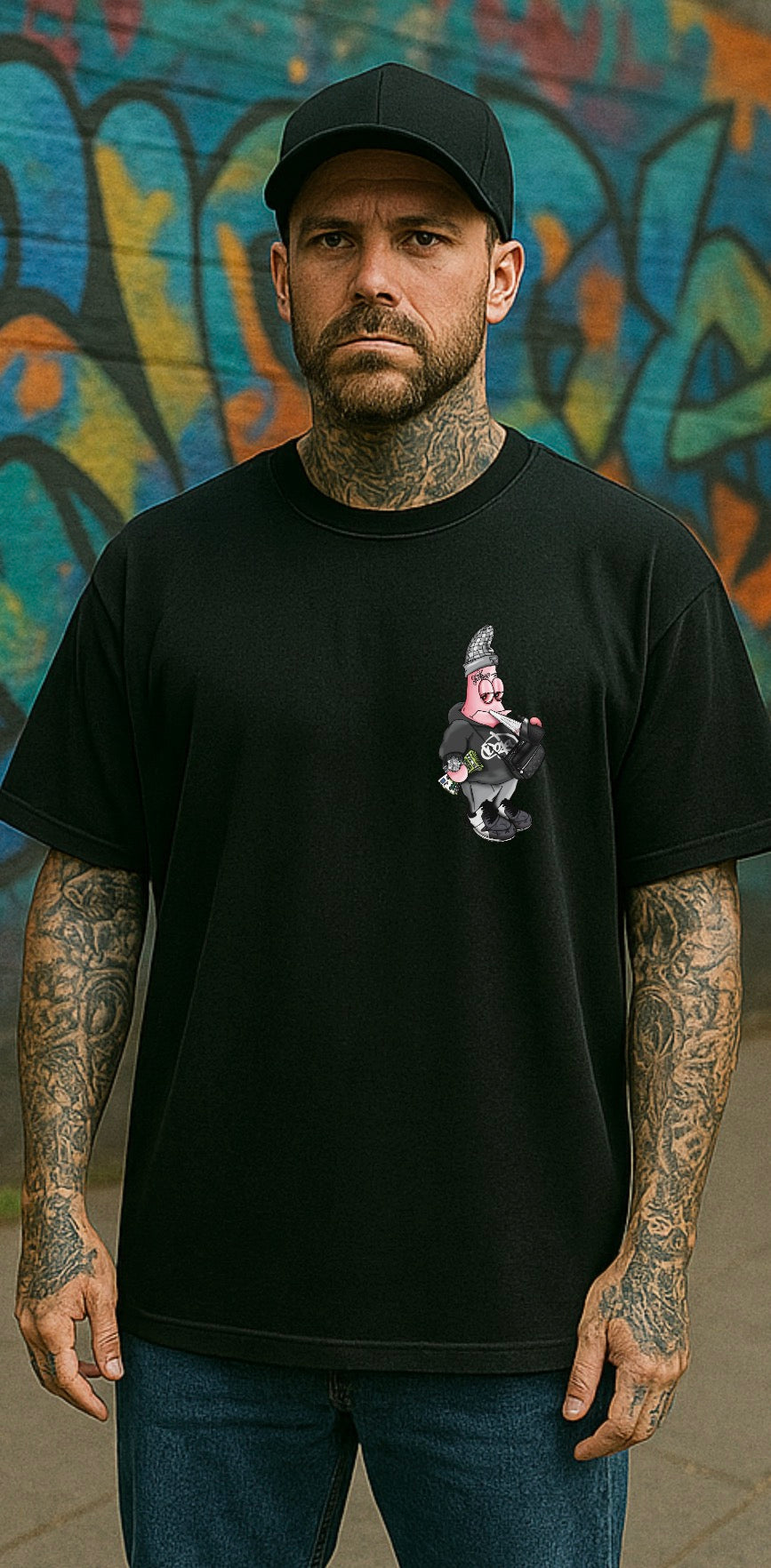 OG PATRICK Custom T-Shirt Oversize Small front / Big Back Print